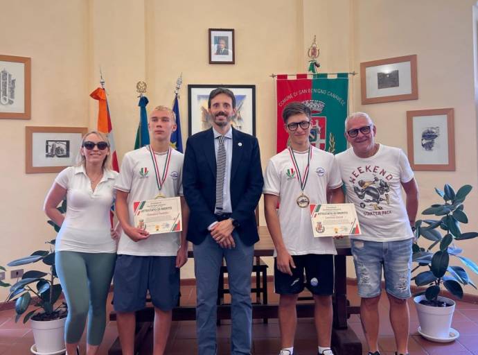 Attestato di merito a Giovanni Foresto e Lorenzo Zucca neo campioni italiani juniores nella Canoa Velocità